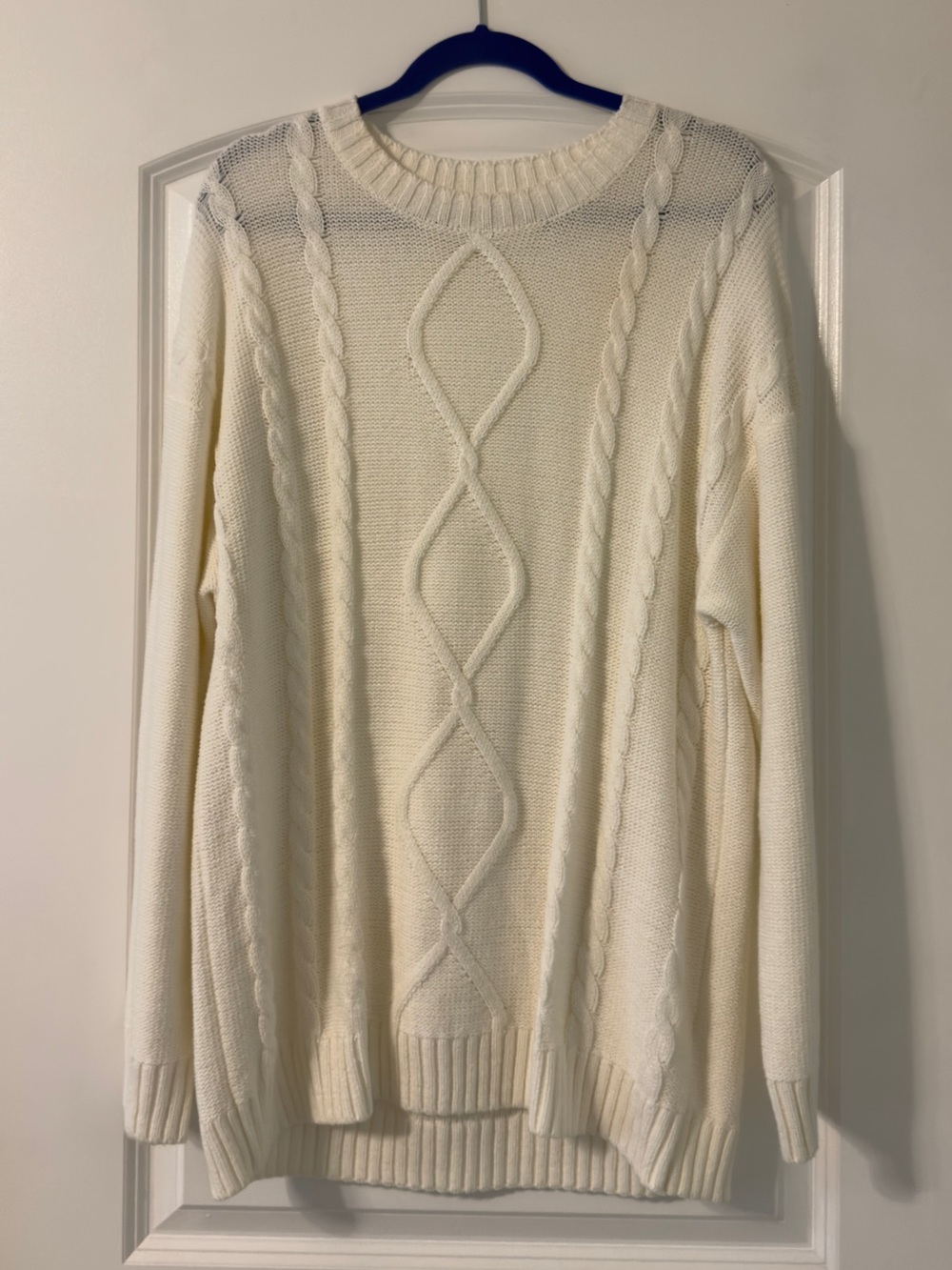 Cream Cable Knit oversized Sweater Dress
